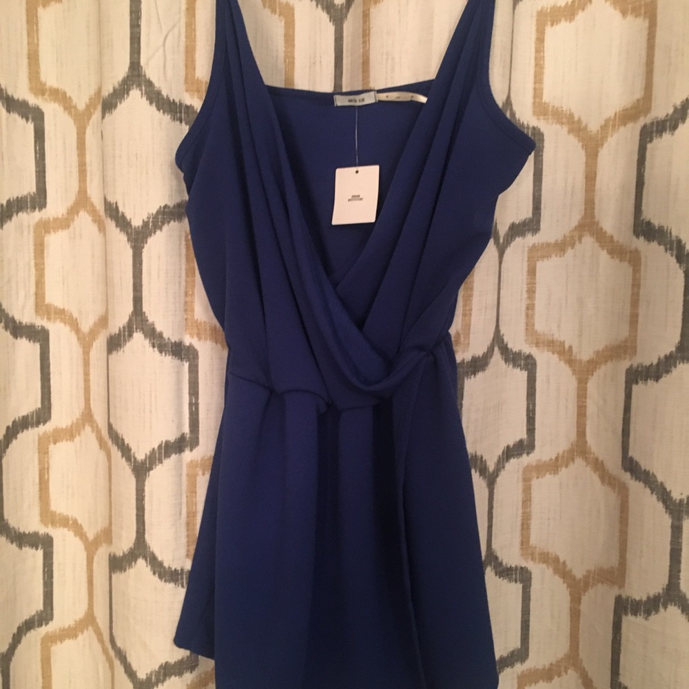 Blue shorts romper NWT